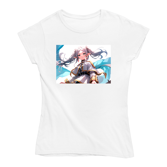 Футболка біла з принтом Frieren beyond journey's end Фрірен проводжає в останній шлях Frieren Кавун S ФП012422S