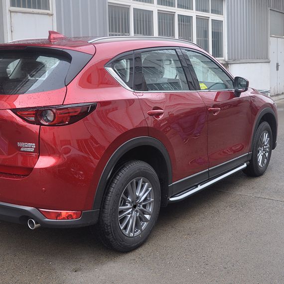 Боковые пороги оригинал V1 (2 шт) для Mazda CX-5 2017-2024 гг | Зображення 2
