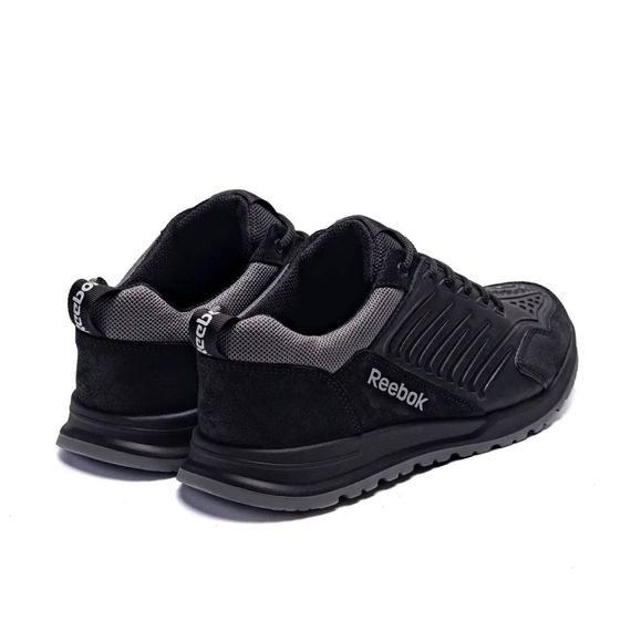 Демісезонні шкіряні кросівки Reebok чорні | Зображення 3
