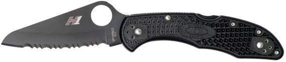 Ніж Spyderco Salt 2 Black Blade H-1 Serrated FRN Black