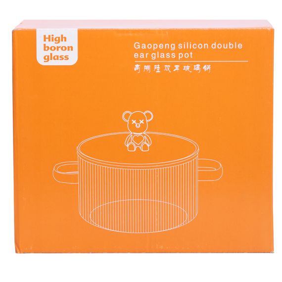 Скляна каструля прозора з кришкою 1.5 (л) жаростійка HP-33-2 | Зображення 4