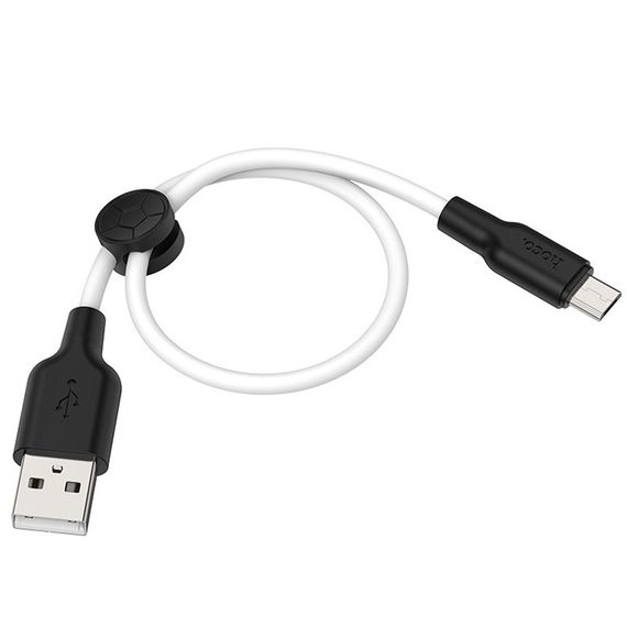 Дата кабель Hoco X21 Plus Silicone MicroUSB Cable (0.25m) Черный / Белый | Зображення 1