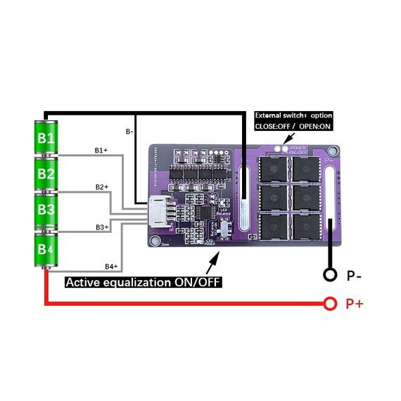 Плата BMS 4s 120а Lifepo4 балансир 1,5А | Зображення 2