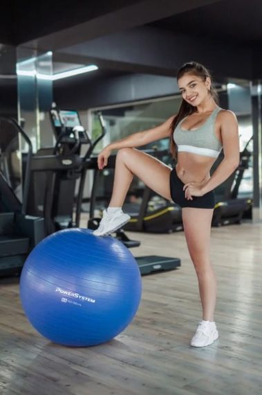 М'яч для фітнесу (фітбол) Power System PS-4011 Ø55 cm PRO Gymball Blue (PS-4011_55cm_Blue) | Зображення 2