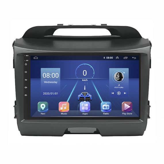 Штатная магнитола Lesko для Kia Sportage III Рестайлинг 2014-2016 экран 9" 4/32Gb/ 4G/ Wi-Fi/ CarPlay Premium