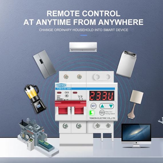 Tomzn wi-fi выключатель автоматический выключатель в щитовую AC 63а | Зображення 1