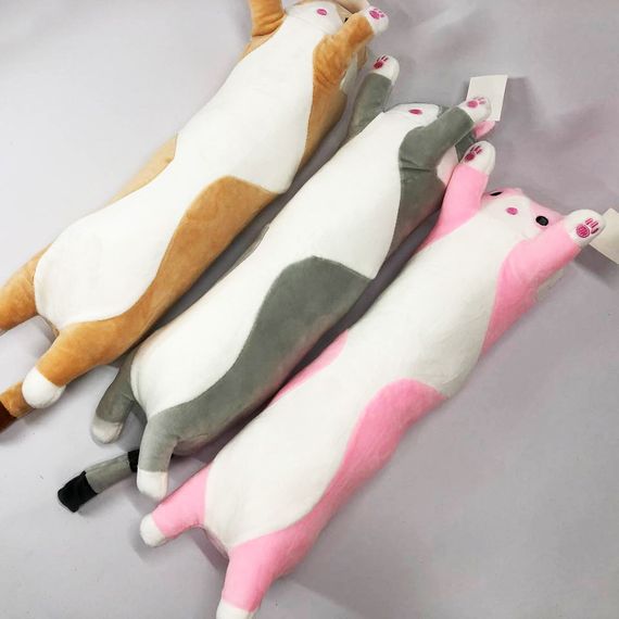 М'які іграшки тварини кіт батон 50, Кіт для сну антистрес Іграшка подушка довгий TN-90 | Зображення 8