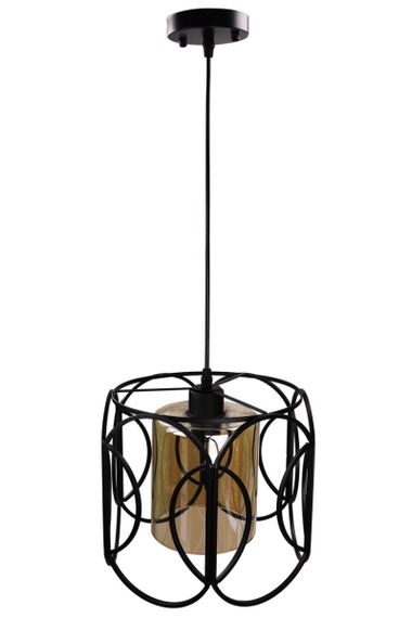 Люстра підвісна LOFT на 1 лампочку 25059 Чорний 35-95х29х29 см.