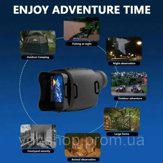 Модернизированный монокуляр, цифровой инфракрасный телескоп ночного видения для 100% темноты с 16-кратным зумом | Зображення 1