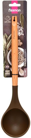 Половник Fissman Chef's Tools 31.5см силікон, шоколадний | Зображення 2