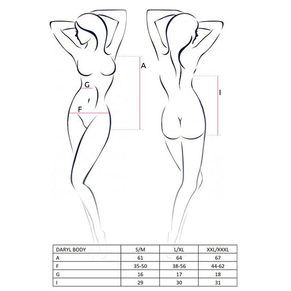 Боди с очень глубоким декольте Passion DARYL BODY XXL/XXXL, black | Зображення 6