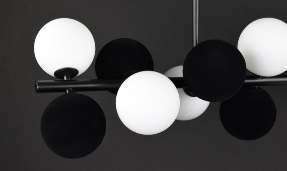 Люстра стельова на 9 лампочок 27666 Чорний 35-65х23х105 см. | Зображення 6