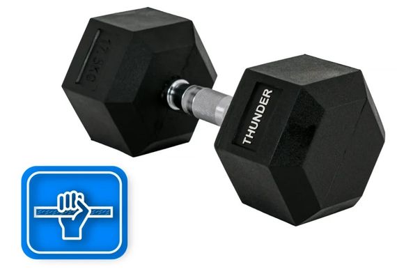 Гантель шестигранна Thunder 17,5 кг (HEXAGONAL-DUMBBELLS-17,5K) | Зображення 4