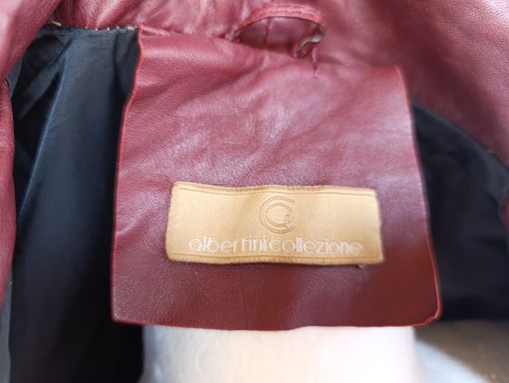 Б/у Кожаная женская куртка Albertini Collezione с мехом бордовая 50-52 (XL) | Зображення 8