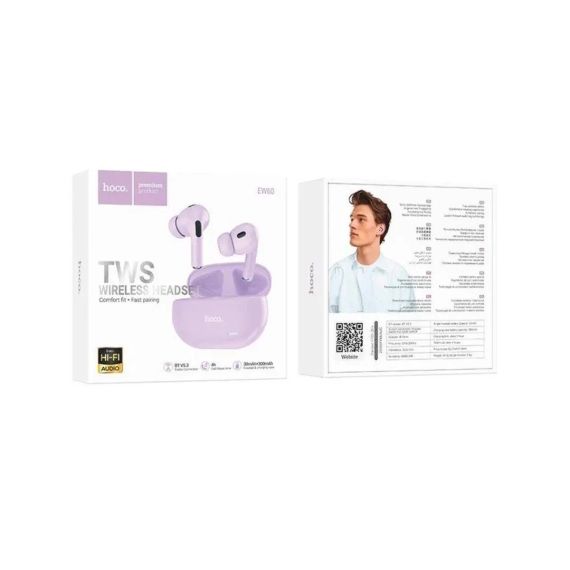 Навушники HOCO EW60 Norman true wireless BT headset Purple | Зображення 3
