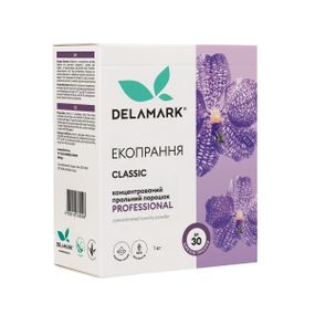 Концентрований безфосфатний пральний порошок Delamark Professional 1 кг (4820152330093)