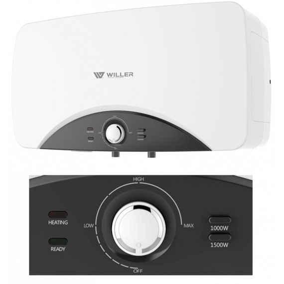 Водонагрівач WILLER Edge+ 2,5 кВт, "мокрий" ТЕН, 20 л, прямокутний, горизонтальний, білий (EH20R) | Зображення 7