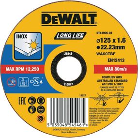 Коло відрізне 125х1.6х22.23 мм DeWALT DT43906