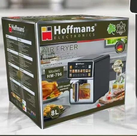 Аерофритюрниця Hoffmans HM-796 8 л • Сенсорний аерогриль-мультипіч 2200 Вт із 12 програмами та оглядовим вікном | Зображення 4