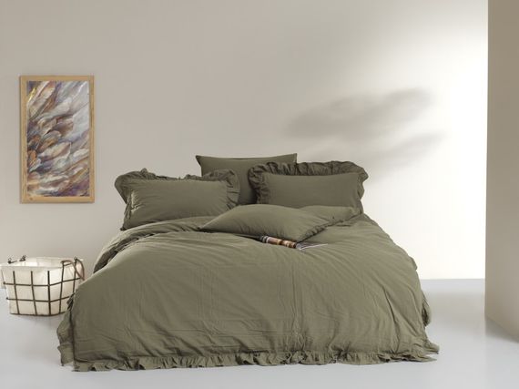 Постільна білизна Limasso Stonewashed Exclusive Ranforse 200 х 220 см Capulet Olive