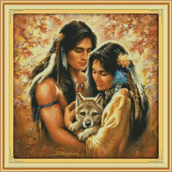Набір для вишивання за нанесеною на канву схемою "Tender and soft as water". AIDA 14CT printed 55*55 см