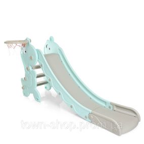 Детская горка YG2020-2-1-4 пластик, с баскетбольным кольцом