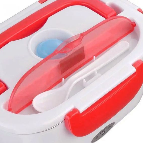 Автомобільний ланч-бокс з підігрівом Electronic Lunchbox від мережі термос для їжі 1 л Червоний | Зображення 4