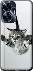 Чехол на Realme C55 Летящий котёнок "2322u-2992-17620"
