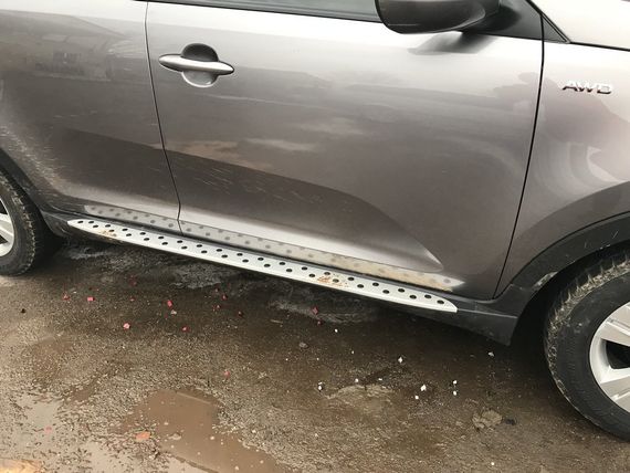 Бокові пороги Niken BMW-style (2 шт., Алюм.) для Kia Sportage 2010-2015 рр | Зображення 4