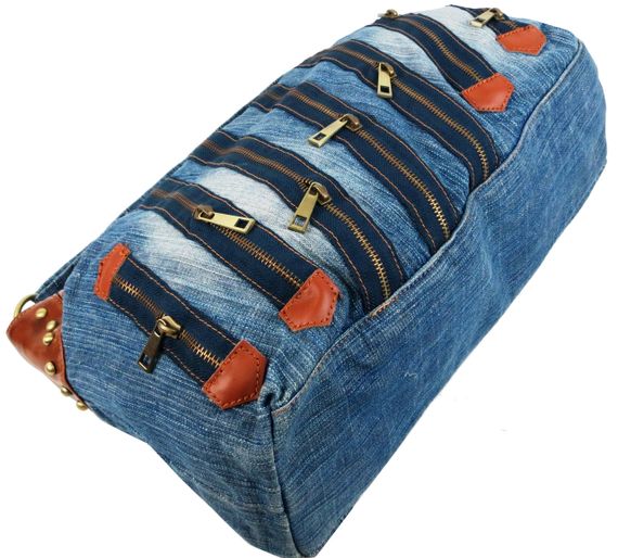 Женская джинсовая сумка Fashion jeans bag синяя | Зображення 6