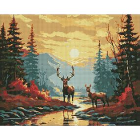 Алмазна мозаїка "Витончені олені" Ідейка AMO7870, 40х50 см