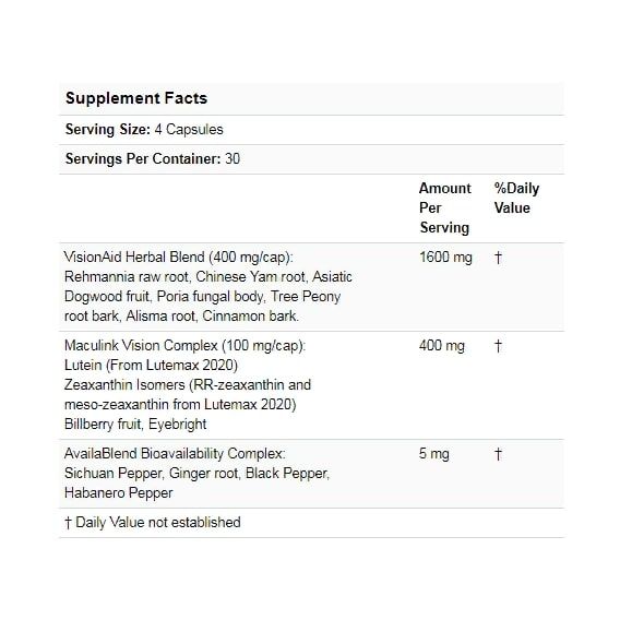 Комплекс для профилактики зрения RidgeCrest Herbals EssentialEyes 120 Veg Caps RCH197 | Зображення 3