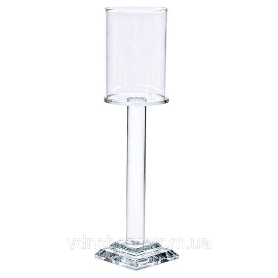 Підсвічник скляний на ніжці 6.5×26 см підсвічник келих декоративний прозорий HP-4-42L | Зображення 1