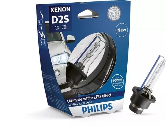 Ксенонова лампа PHILIPS 85122WHV2S1 D2S 85V 35 W P32d-2 WhiteVision gen2 5000K
