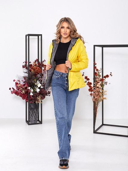 Куртка двостороння, арт.185, сірий / жовтий | Зображення 2