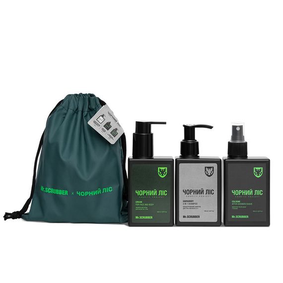 Подарунковий набір чоловічий Mr. Scrubber Charity Project "Чорний ліс"