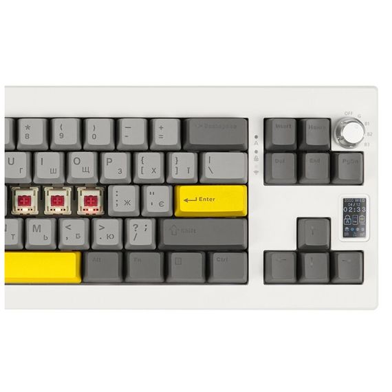 Клавіатура Epomaker Shadow-X 70 Mulan Switch Hot-Swap LCD Screen RGB Wireless/Bluetooth/USB UA White (SHX-W-M) | Зображення 1