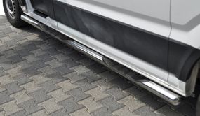 Бічні труби (2 шт., нерж) d70, Long/ExtraLong для Volkswagen Crafter 2017-2024 рр