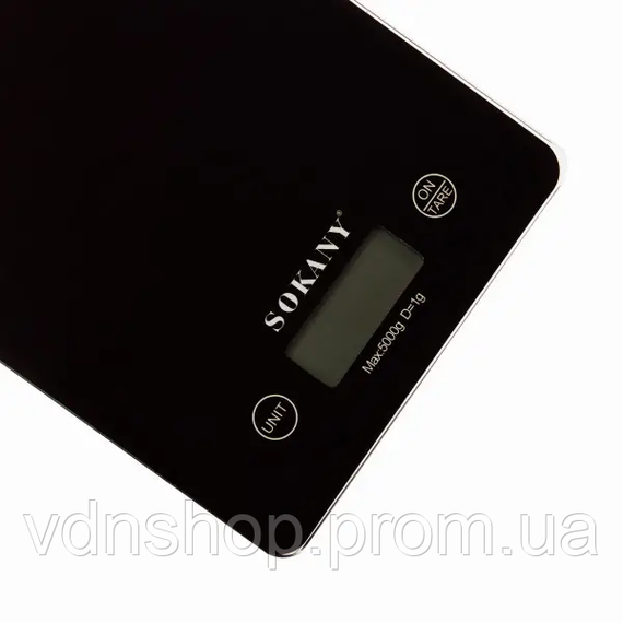 Ваги для кухні Sokany до 5 кг електронні на батарейках Чорні Lugi SK-19027B | Зображення 2