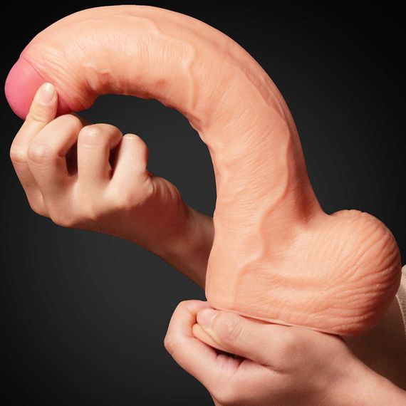 Фалоімітатор - Dual-Layered Silicone Cock 11" Flesh Sex Aura | Зображення 4