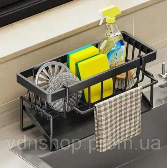 Органайзер для кухонної раковини, міцна полиця для раковини, багатофункціональний полиця для зберігання губок та кухонного | Зображення 2
