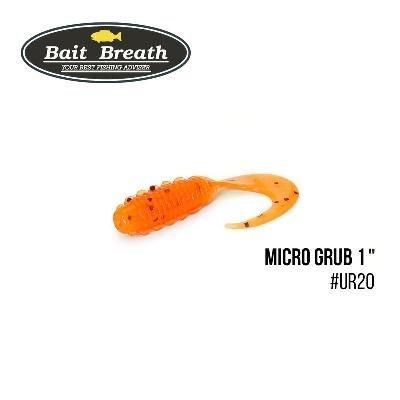 Силіконова приманка, Їстівний силікон Bait Breath Micro Grub 1" (15шт.) (Ur20 Orange/seed)