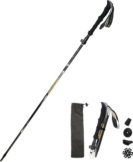Складная треккинговая палка HUGSEE для женщин и мужчин, алюминиевые, EVA ручка, чехол и аксессуары