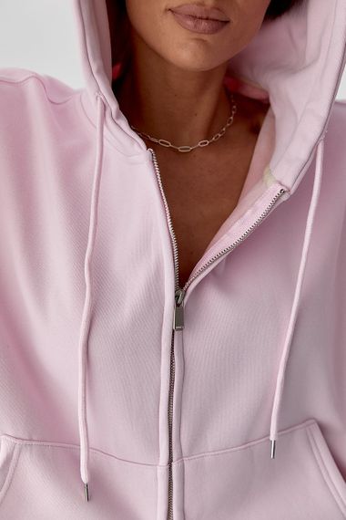 Тепле жіноче худі з начісом - рожевий цвет, ONE SIZE (є розміри) | Зображення 3