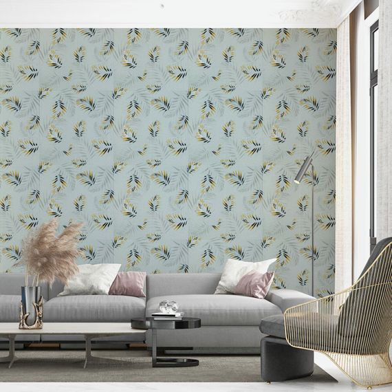 Панель стінова 3D 700х770х4мм папороть на сірому фоні (D) Sticker Wall SW-00001982 | Зображення 3