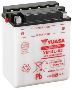 Аккумулятор МОТО Yuasa 12V 14,7Ah YuMicron Battery YB14L-A2 (сухозаряжений)