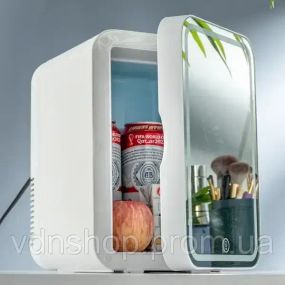Мини холодильник с зеркалом от прикуривателя на 4л