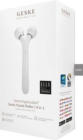 Електронний ультразвуковий ролик для обличчя GESKE Sonic Facial Roller 4в1 white | Зображення 7