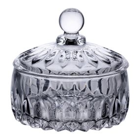 Конфетница с крышкой круглая стеклянная прозрачная HP-4-124