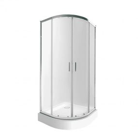 Набір Qtap душова кабіна Taurus CRM1011AC6 Clear 2020x1000x1000 мм + піддон Robin 301112 100x100x12 см із сифоном